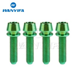 Wanyifa Titanium Bolt M5/M6x16 18 20 25mm Tapered Head with Washer Allen Key Screw for Bike Disc Break Calipe 4pcs