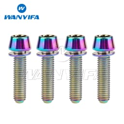 Wanyifa Titanium Bolt M5/M6x16 18 20 25mm Tapered Head with Washer Allen Key Screw for Bike Disc Break Calipe 4pcs