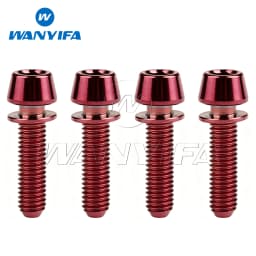 Wanyifa Titanium Bolt M5/M6x16 18 20 25mm Tapered Head with Washer Allen Key Screw for Bike Disc Break Calipe 4pcs