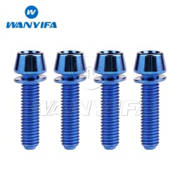 Wanyifa Titanium Bolt M5/M6x16 18 20 25mm Tapered Head with Washer Allen Key Screw for Bike Disc Break Calipe 4pcs