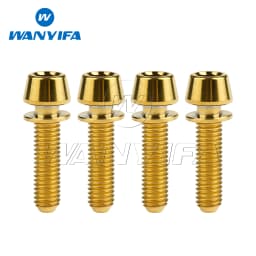 Wanyifa Titanium Bolt M5/M6x16 18 20 25mm Tapered Head with Washer Allen Key Screw for Bike Disc Break Calipe 4pcs
