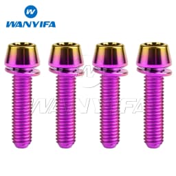 Wanyifa Titanium Bolt M5/M6x16 18 20 25mm Tapered Head with Washer Allen Key Screw for Bike Disc Break Calipe 4pcs
