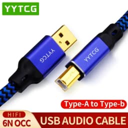 YYTCG 6N OCC HiFi USB Audio Cable A-B A-C C-B C-C Gold Plated Multiple Shielding Digital Cord For DAC Decoder Sound Card Mixer