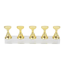 5Pcs Nail Art Practice Display Stand Set Chess Board Magnetic Tips White & Black Holder Polish Gel Color Chart Tool