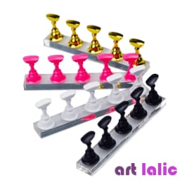 5Pcs Nail Art Practice Display Stand Set Chess Board Magnetic Tips White & Black Holder Polish Gel Color Chart Tool