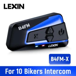 Brand Lexin LX-B4FM-X for 10 Riders Intercom Motorcycle Bluetooth Helmet Headsets BT Moto Intercomunicador with FM Radio