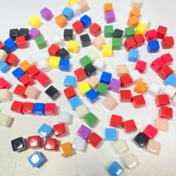 50Pcs/Set 25Colors 8mm Cube Clear Solid Transparent Square Colorful Crystal Dice Chess Piece Right Angle Sieve For Puzzle Game