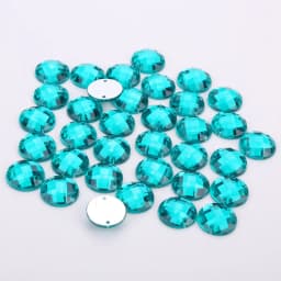 8mm/10mm/12mm/15mm Round Acrylic Flat Back Rhinestone 2 Holes sewing Rhinestone Crystal Beads For DIY Crafts 18 colors choose