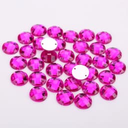 8mm/10mm/12mm/15mm Round Acrylic Flat Back Rhinestone 2 Holes sewing Rhinestone Crystal Beads For DIY Crafts 18 colors choose