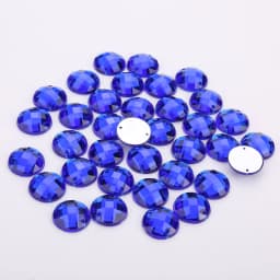 8mm/10mm/12mm/15mm Round Acrylic Flat Back Rhinestone 2 Holes sewing Rhinestone Crystal Beads For DIY Crafts 18 colors choose