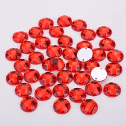 8mm/10mm/12mm/15mm Round Acrylic Flat Back Rhinestone 2 Holes sewing Rhinestone Crystal Beads For DIY Crafts 18 colors choose