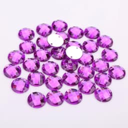8mm/10mm/12mm/15mm Round Acrylic Flat Back Rhinestone 2 Holes sewing Rhinestone Crystal Beads For DIY Crafts 18 colors choose