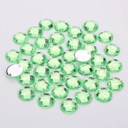 8mm/10mm/12mm/15mm Round Acrylic Flat Back Rhinestone 2 Holes sewing Rhinestone Crystal Beads For DIY Crafts 18 colors choose