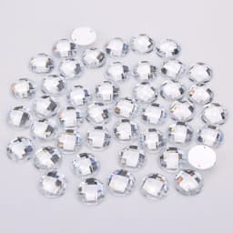 8mm/10mm/12mm/15mm Round Acrylic Flat Back Rhinestone 2 Holes sewing Rhinestone Crystal Beads For DIY Crafts 18 colors choose