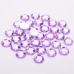 8mm/10mm/12mm/15mm Round Acrylic Flat Back Rhinestone 2 Holes sewing Rhinestone Crystal Beads For DIY Crafts 18 colors choose