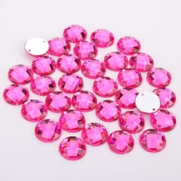 8mm/10mm/12mm/15mm Round Acrylic Flat Back Rhinestone 2 Holes sewing Rhinestone Crystal Beads For DIY Crafts 18 colors choose