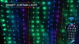 Mexllex Colorful Smart LED Window Hanging Curtain Lights, 400 RGB APP Remote Control DIY Text and Pattern Fairy Garland home