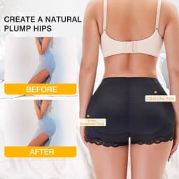 LILVIGOR Padded Underwear for Women Butt Lifter Seamless Booty Pads Butt Enhancer Panties Lace Shapewear Boyshorts