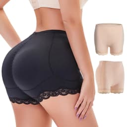 LILVIGOR Padded Underwear for Women Butt Lifter Seamless Booty Pads Butt Enhancer Panties Lace Shapewear Boyshorts