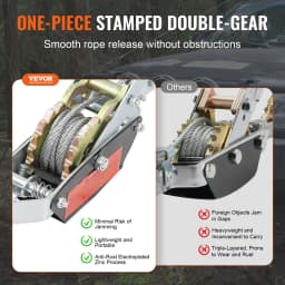 SucceBuy Come Along Winch 2/4/5 Ton Pulling Capacity Heavy Duty Ratchet Automotive Hoist Power Cable Puller for Vehicle Rescue