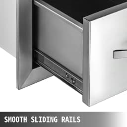 SucceBuy Stainless Steel Outdoor Kitchen Drawers W/ Handle Large Storage BBQ Island Great for Any Weather Condition