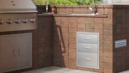 SucceBuy Stainless Steel Outdoor Kitchen Drawers W/ Handle Large Storage BBQ Island Great for Any Weather Condition