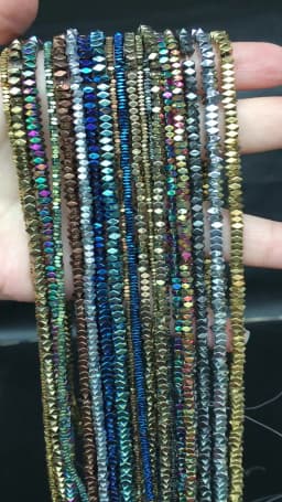 Natural Hematite Shining Facted Rectangler 2X1/2X3/2X4mm Loose beads, For DIY Necklace Bracelat Jewelry Making