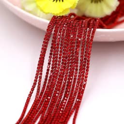 Crystal glass Rhinestone Chain with Colorful bottom sew on stone Cup Chain Gule on Rhinestone Trim DIY Accessories