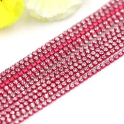 Crystal glass Rhinestone Chain with Colorful bottom sew on stone Cup Chain Gule on Rhinestone Trim DIY Accessories