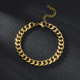 Sifisrri Punk Men 3/5/7mm Stainless Steel Curb Cuban Link Chain Bracelets Gold Color Solid Chains Unisex Wrist Jewelry Gift