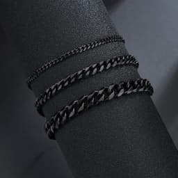 Sifisrri Punk Men 3/5/7mm Stainless Steel Curb Cuban Link Chain Bracelets Gold Color Solid Chains Unisex Wrist Jewelry Gift