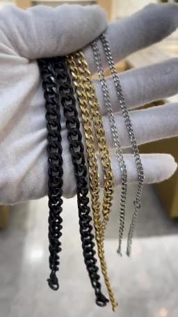 Sifisrri Punk Men 3/5/7mm Stainless Steel Curb Cuban Link Chain Bracelets Gold Color Solid Chains Unisex Wrist Jewelry Gift