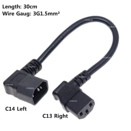 IEC60320 C13 Angle Converter Angle Extension Cable C13 to C14 PDU Angle Power Cables Male to Female AC Power Cord 10A 250V