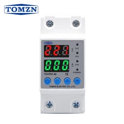 60A Din Rail 230V Adjustable Over and Under Voltage Protective Device Protector Relay Monitor Current Limit TOMZN TOVPD1-63-EC