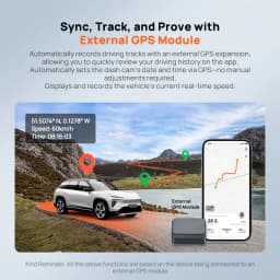 70mai Rearview Dash Cam S410 9.35" Mirror Display Front 2K Rear 1080P F1.55 Aperture Supercapacitor 24/7 Protection 70mai S410