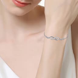 PANDACH Authentic 925 Sterling Silver Infinity Adjustable Bracelet For Women Hot Fashion 8 Word Bracelet For Gift CMB81