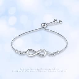 PANDACH Authentic 925 Sterling Silver Infinity Adjustable Bracelet For Women Hot Fashion 8 Word Bracelet For Gift CMB81