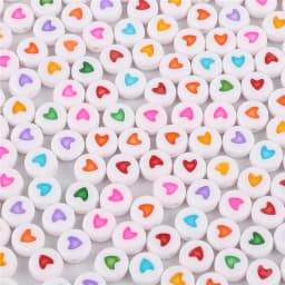 100pcs/lot Mixed English Letter Acrylic Beads Flat Heart Alphabet Number Beads for DIY Charms Bracelet Necklace Jewelry Making
