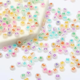 100pcs/lot Mixed English Letter Acrylic Beads Flat Heart Alphabet Number Beads for DIY Charms Bracelet Necklace Jewelry Making