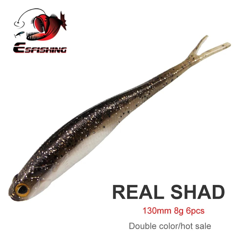 ESFISHING Soft Fishing Lures Real Shad 130mm Pesca Baits Minnow Jigging Lure Isca Artificial Fishing for Pike Trout