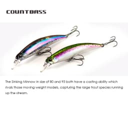 COUNTBASS Sinking Minnow 45mm 60mm 70mm 80mm 95mm Hard Baits Fishing Lures Wobblers Crankbaits Perch Leurre Angler’s Lure
