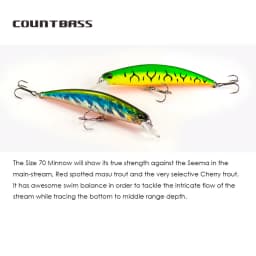 COUNTBASS Sinking Minnow 45mm 60mm 70mm 80mm 95mm Hard Baits Fishing Lures Wobblers Crankbaits Perch Leurre Angler’s Lure