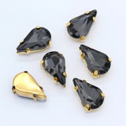 5x8mm 6x10mm 8x13mm 24-Colors Sew on Flat Water Drops Teardrop Crystal Rhinestones With Gold Claw Button Wedding Dress Bags Diy