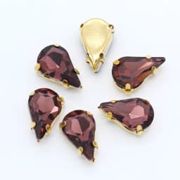 5x8mm 6x10mm 8x13mm 24-Colors Sew on Flat Water Drops Teardrop Crystal Rhinestones With Gold Claw Button Wedding Dress Bags Diy