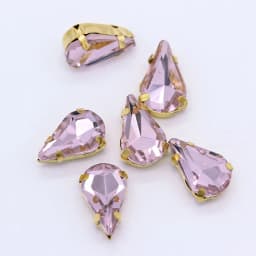 5x8mm 6x10mm 8x13mm 24-Colors Sew on Flat Water Drops Teardrop Crystal Rhinestones With Gold Claw Button Wedding Dress Bags Diy