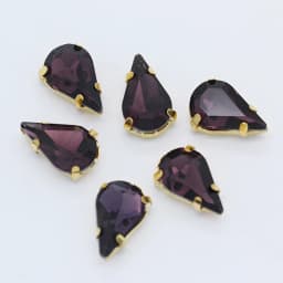5x8mm 6x10mm 8x13mm 24-Colors Sew on Flat Water Drops Teardrop Crystal Rhinestones With Gold Claw Button Wedding Dress Bags Diy