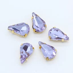 5x8mm 6x10mm 8x13mm 24-Colors Sew on Flat Water Drops Teardrop Crystal Rhinestones With Gold Claw Button Wedding Dress Bags Diy