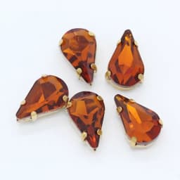5x8mm 6x10mm 8x13mm 24-Colors Sew on Flat Water Drops Teardrop Crystal Rhinestones With Gold Claw Button Wedding Dress Bags Diy