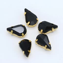 5x8mm 6x10mm 8x13mm 24-Colors Sew on Flat Water Drops Teardrop Crystal Rhinestones With Gold Claw Button Wedding Dress Bags Diy