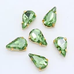 5x8mm 6x10mm 8x13mm 24-Colors Sew on Flat Water Drops Teardrop Crystal Rhinestones With Gold Claw Button Wedding Dress Bags Diy